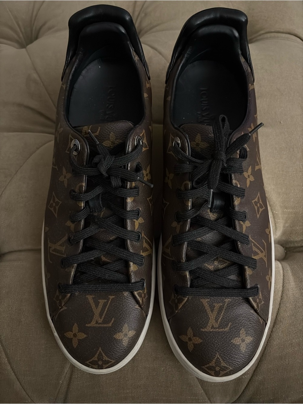 Louis Vuitton Dark Brown Monogram Low-Top Sneakers for Men - 9